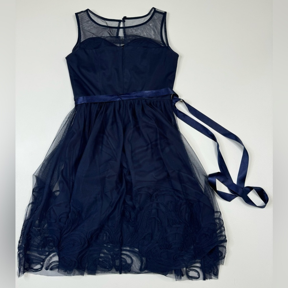 Eliza J Illusion Neckline Sleeveless Embroidery Dress Womans Small - Picture 6 of 14